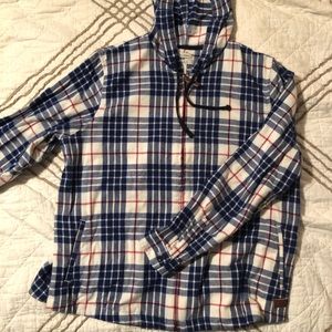 Never worn, hooded flannel shirt. Too large for me.